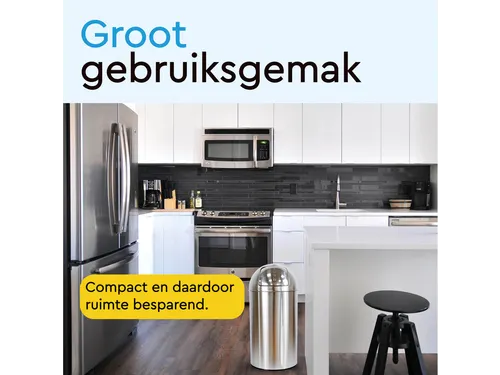 Afvalbak BRASQ Push Bin PB230+ 30 liter rvs