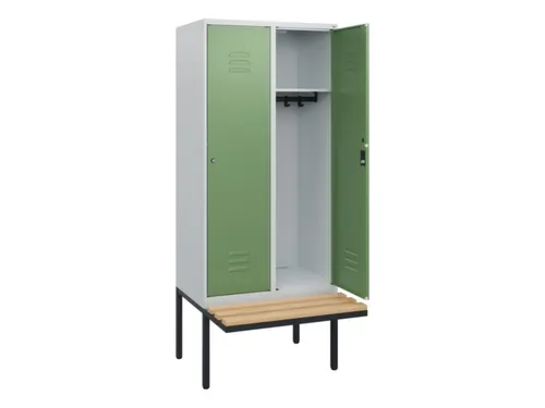 locker met bank,HxBxD 1950x800x815mm,2vak,vak B 400mm,cil.-slot