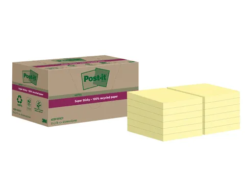 Memoblok Post-it 622 RSS12CY 47,6x47,6mm canary yellow 12 stuks