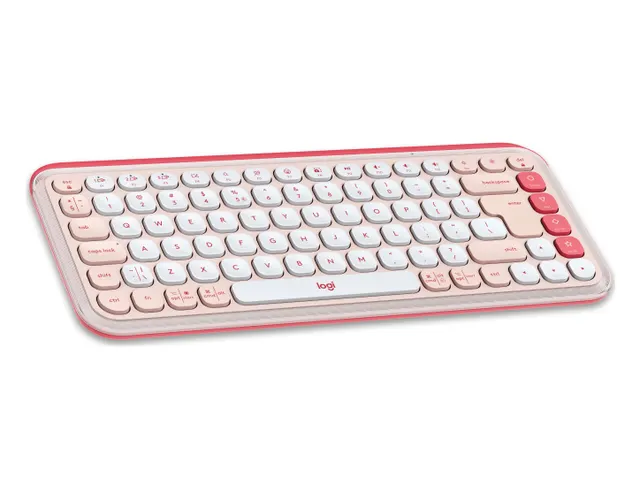 Clavier Bluetooth Logitech POP Icon Keys QWERTY US rose/blanc