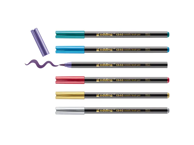 Brushpen edding 1340 metallic assorti set à 6 stuks