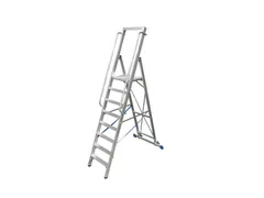 verrijdbare treden-platformladder eenzijdig 8treden stand H 1 9m