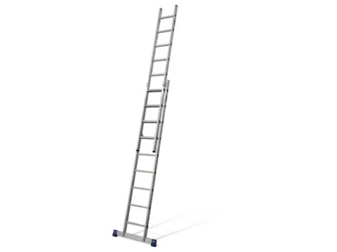 schuifladder,2x9,sporten,balk L 2,7-4,4m,2-dlg.,aluminium