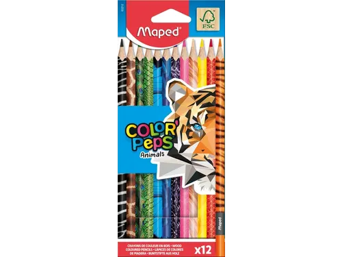 Kleurpotlood Maped Color'Peps Animals set à 12 kleuren