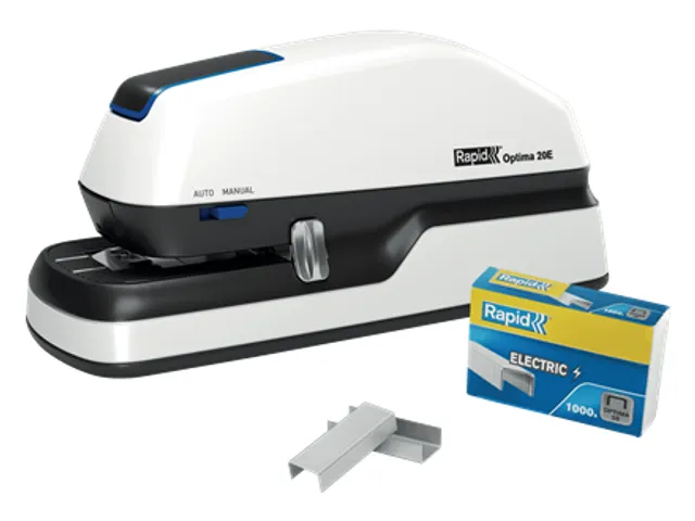 Nietmachine Elektrisch Optima 20E Zwart Zilver 20vel