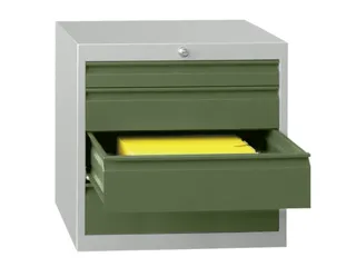 ladekast HxBxD 600x715x600mm 4laden slot RAL7035 front RAL6011 - 2