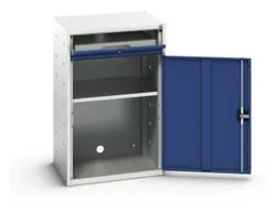 pc-kast 1000x650x550mm toetsenbordblad RAL7035 + RAL5010