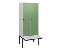 locker met bank,HxBxD 1950x800x815mm,2vak,vak B 400mm,draaigrendel