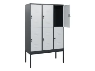dubbeldekse locker,HxBxD 1950x1200x500mm,3x2vak.,vak B 400mm - 2