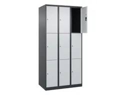 lockerkast,HxBxD 1850x900x500mm,3x3vakken,vak B 300mm,cil.-slot