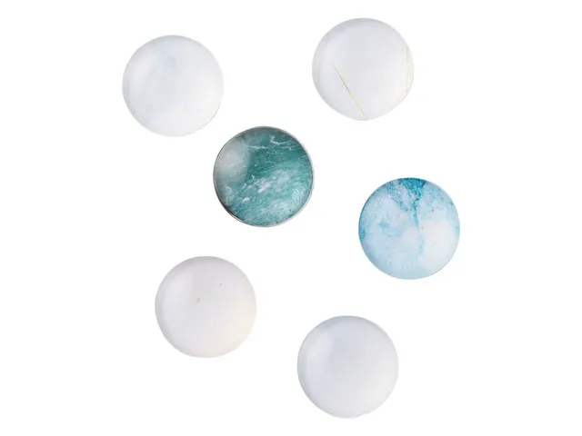 Magneet Naga Rond Marmer 3 cm 6 Stuks