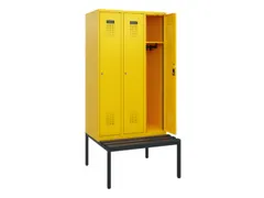 locker met bank,HxBxD 1950x900x815mm,3vak,vak B 300mm,cilinderslot