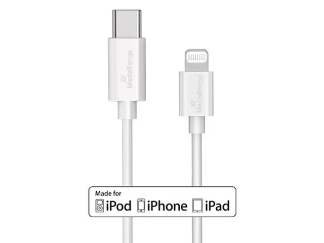 MediaRange Apple Lightning naar USB C kabel 1 m Wit