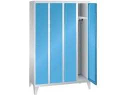 garderobekast,HxBxD 1850x1200x500mm,4vak,vak B 300mm,cil.-slot,voeten