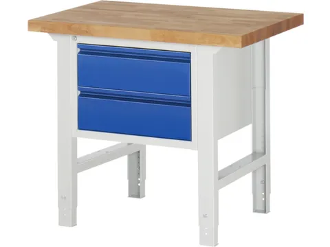 werkbank,RAL 7035/RAL 5010,HxBxD 790-1140x1000x700mm,beukblad