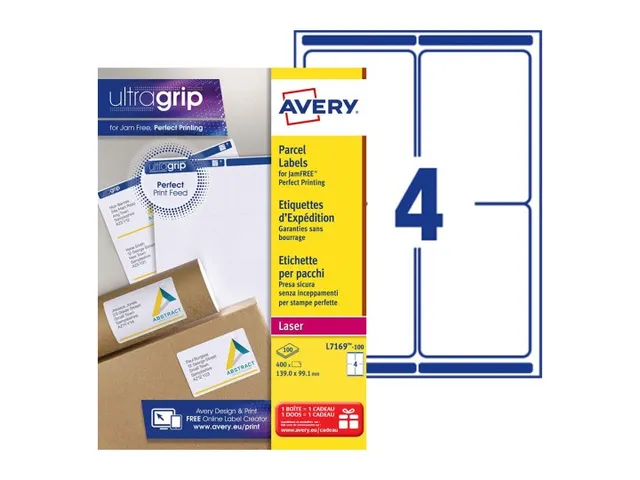 Verzendetiket Avery QuickPeel L7169-100 99.1x139mm Wit 400 Stuks