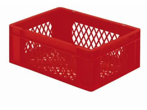 Euronorm-stapelbak 15l 175x400x300mm Wanden/bodem Opengewerkt Rood