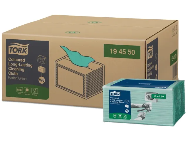 Reinigingsdoek Tork Long lasting W8 multifunctioneel groen 194550