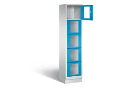 Lockerkast 1800x420x500mm 1x5 vakken Cilinderslot, Sokkel, RAL5012