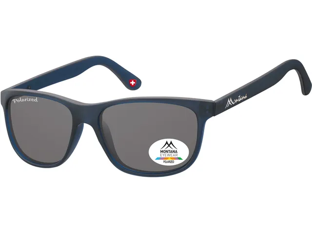 Zonnebril Montana met smoke gepolariseerd glas mat blauw