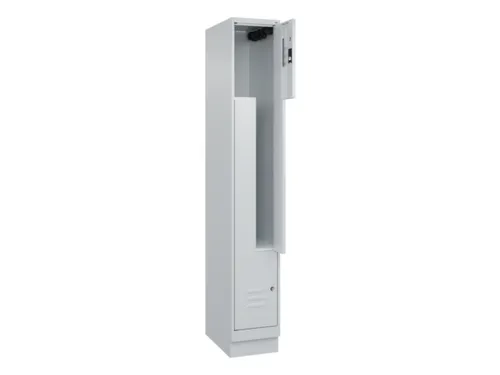 Z-garderobekast,HxBxD 1950x300x500mm,vak B 150/300mm,cil.-slot,sokkel