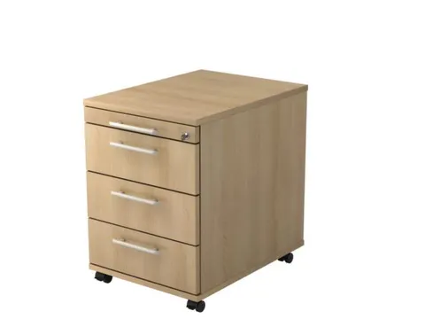 mobiel ladeblok,HxBxD 590x428x580mm,3lade(n),cil.-slot,romp eiken