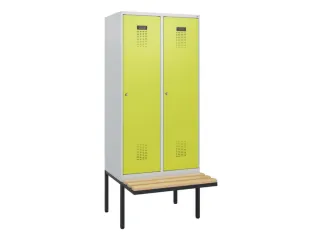 locker met bank,HxBxD 1950x800x815mm,2vak,vak B 400mm,cilinderslot - 2