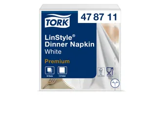 Servetten Tork 478711 LinStyle 1-laags 39x39cm wit 1/4 vouw 50st. - 1
