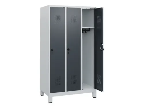 schoollocker,HxBxD 1630x900x500mm,3vak,vak B 300mm,draaigrendel,voeten