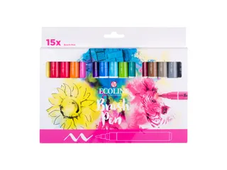 Brushpen Talens Ecoline set à 15 kleuren - 1