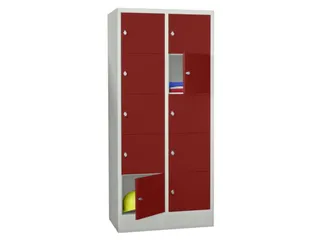 lockerkast,HxBxD 1850x800x500mm,2x5vakken,RAL7035,front RAL3000 - 2