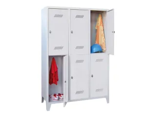 dubbeldekse locker,HxBxD 1850x1200x500mm,3x2vak.,RAL7035,front RAL7035 - 3