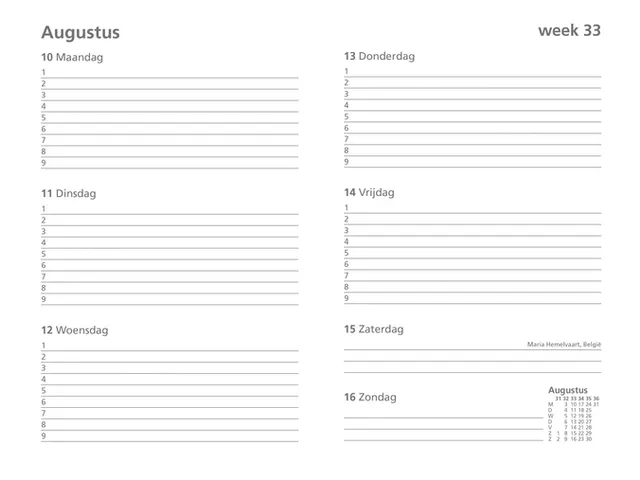 Schoolagenda 2026-2027 Ryam Studie Uni 7dagen/2pagina's rood