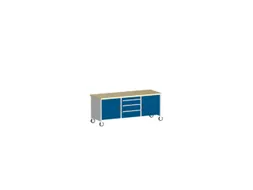 werkbank,verrijdbaar,HxBxD 840x2000x750mm,beukenblad,draagverm. 1200kg