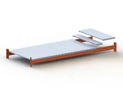legbord m. stalen panelen,v. breedvakstelling,BxD 2700x800mm