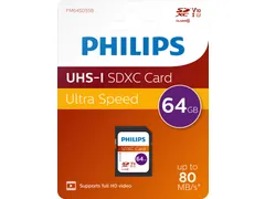 Philips Ultra Speed SDXC Geheugenkaart 64GB UHS-I U1 V10 Class 10