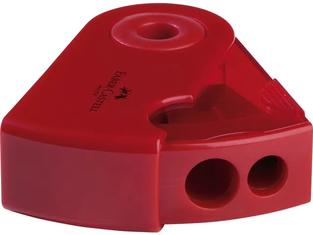 puntenslijper Faber-Castell "Sleeve" rood/blauw 2 gaats display a 12 s