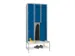 armoire vestiaire a. banc,2 niveaux,RAL7035,face avant RAL5010