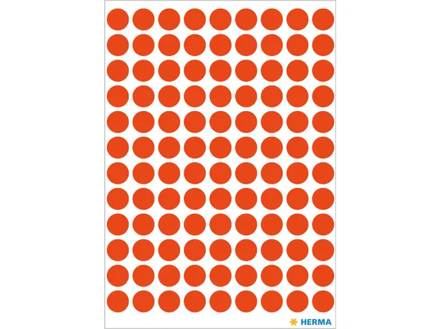HERMA 1846 Multipurpose etiketten Rond 8mm Fluor Rood 540 stuks