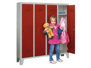 lockerkast v. kinderen,HxBxD 1300x1030x300mm,RAL7035,front RAL3000 - 2