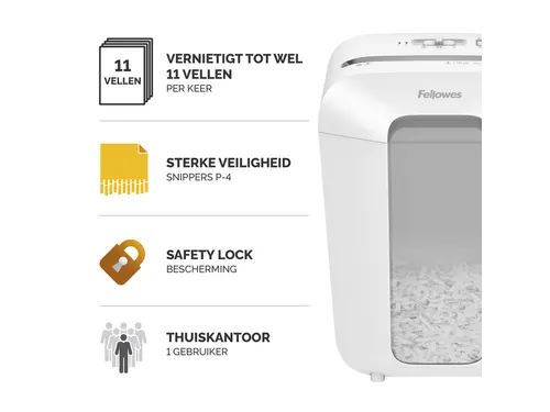Papiervernietiger Fellowes Powershred LX70 snippers 4x40mm wit P-4