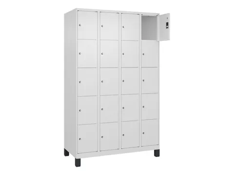 lockerkast,HxBxD 1950x1200x500mm,4x5vakken,vak B 300mm,cil.-slot