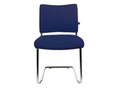 Bezoekersstoel Donkerblauw Stof Zitting 450x480x450mm Sledeframe