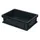 ESD-stapelbak,HxLxB 120x400x300mm,11l,PP,zwart,Wanden gesloten