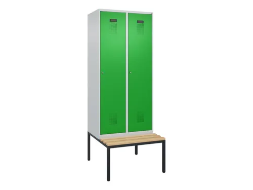 locker met bank,HxBxD 2120x800x815mm,2vak,vak B 400mm,cilinderslot