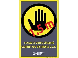 Sticker Waarschuwing Houd 1,5 Meter Afstand A5 Frans - 2