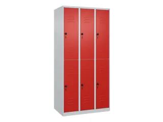 dubbeldekse locker,HxBxD 1850x900x500mm,3x2vak.,vak B 300mm - 1