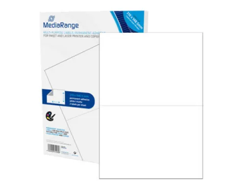 Mediarange Etiketten 210X148,5Mm 100Stuk Wit Permanent