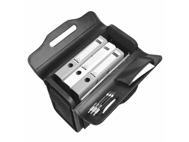 Valise pilote Alassio Verona cuir véritable noir