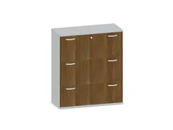 hangmappenkast 1150x1000x430mm 3hangmappenframes Onyx+ noten
